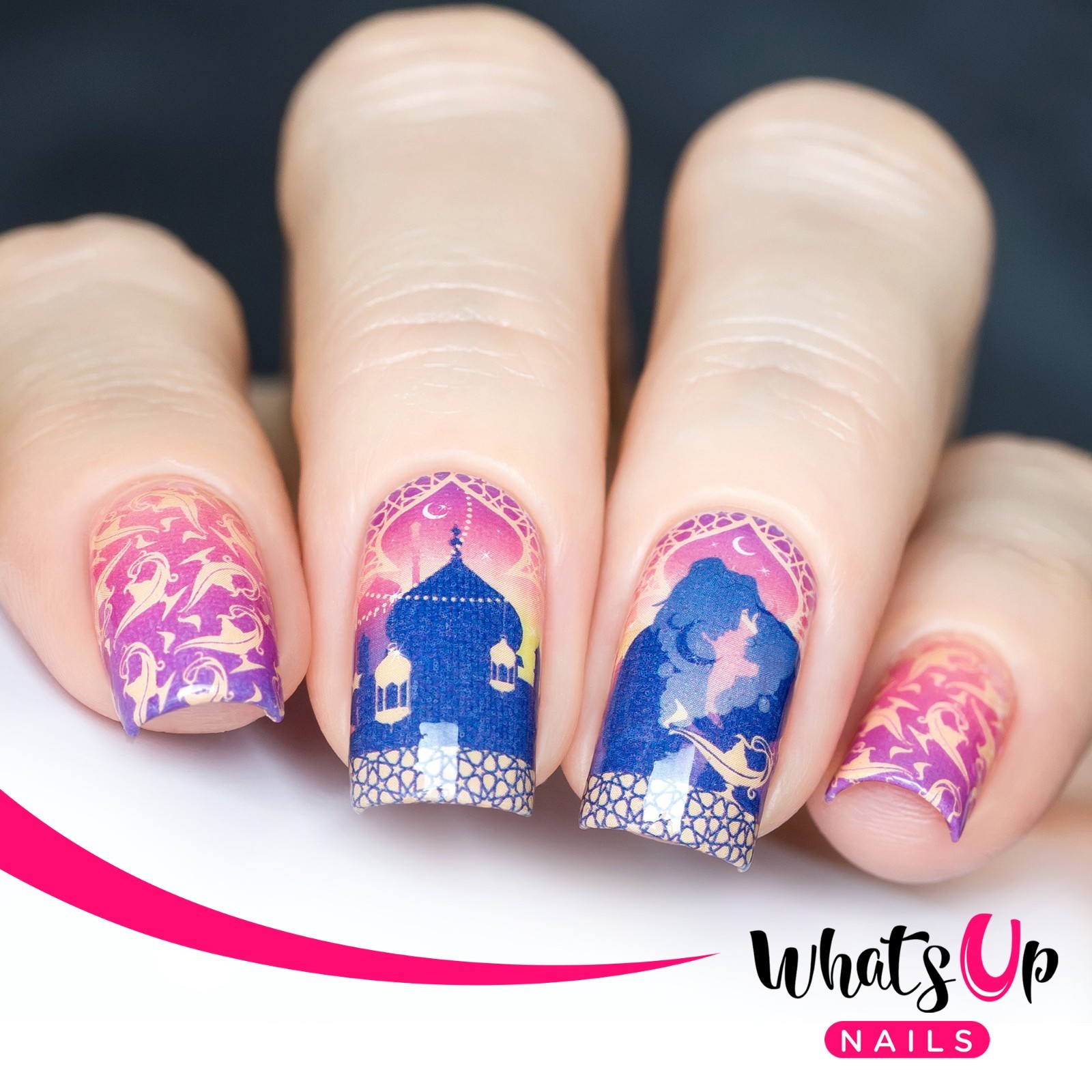 Whats Up Nails P107 Arabian Night of Love Water Decals Sliders for Nail Art