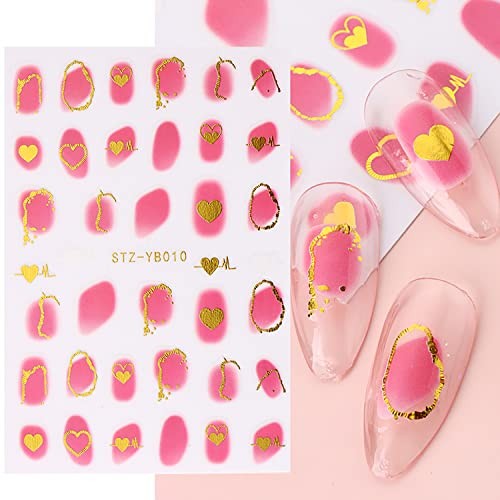 Nail Art Stickers Decals, 3D Stripe Line Nail Self-Adhesive Sticker Marble Wave