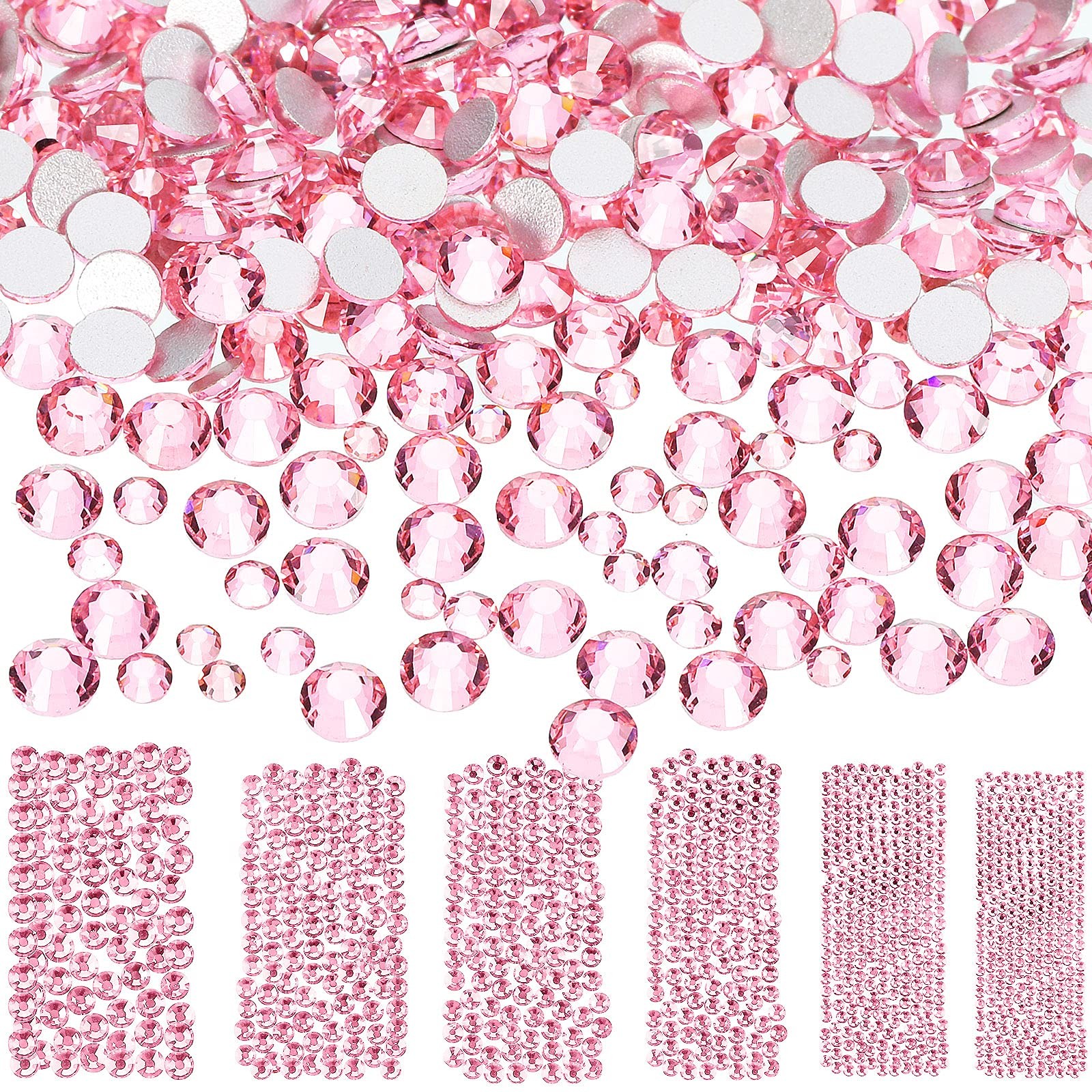 3456 Pcs Crystals Diamond Rhinestones AB Clear Flat Back Round Gems Flatback …