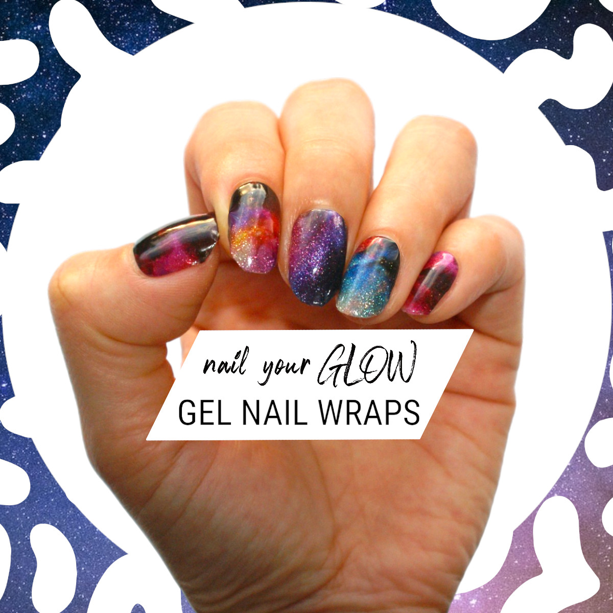 20 Gel Nail Wrap Stickers, Shimmer Sparkly, Semi Cured UV/LED, Nail Art Design