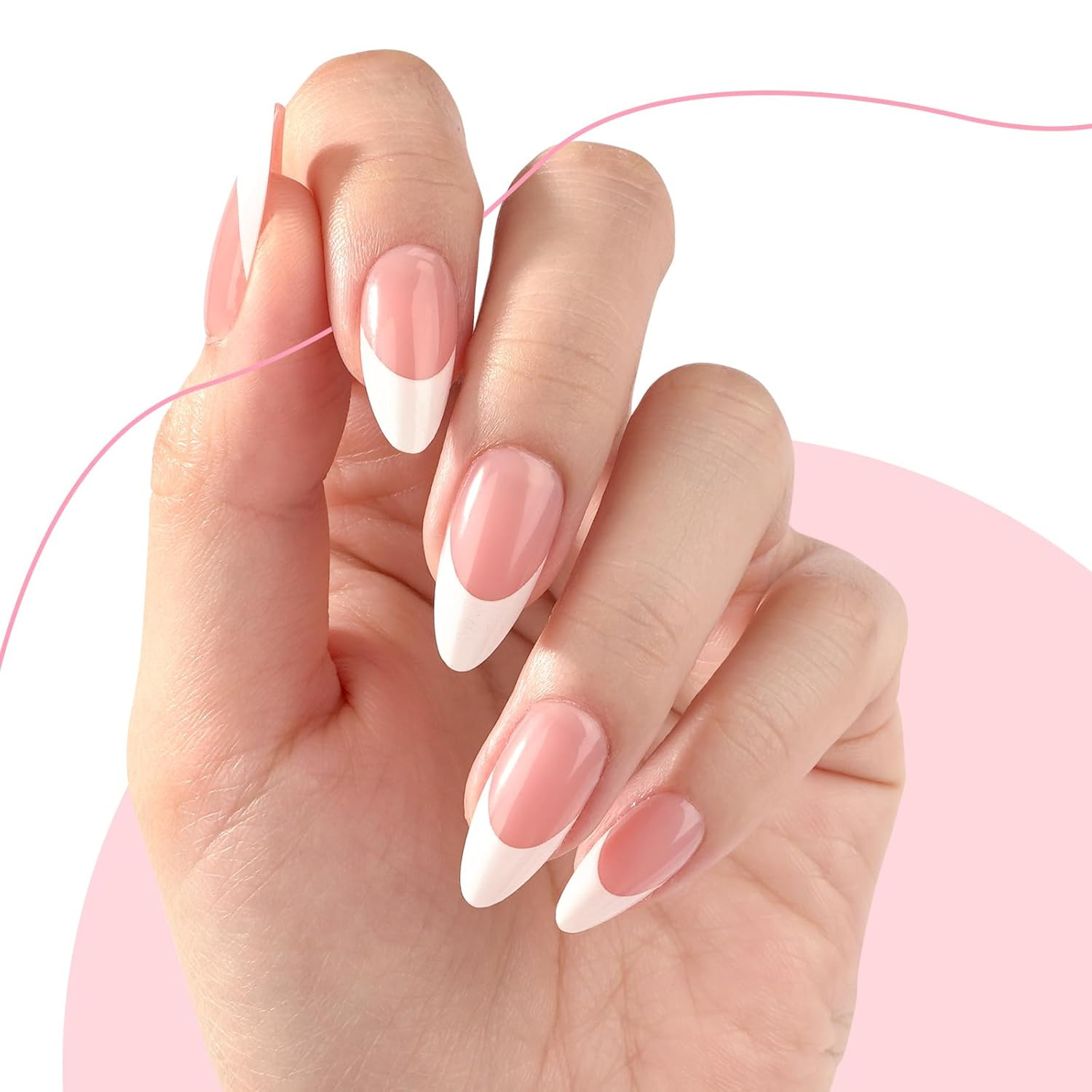 French Tip Press on Nails Gel Nail Tips – 300Pcs Pre-Colored Quick and Easy Pres
