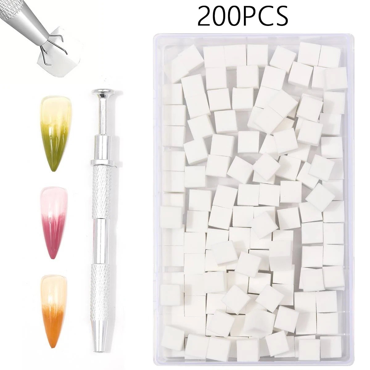 Gradient Nail Art Tool – 200PCS Sponge for Color Fade Manicure – Soft Sponges