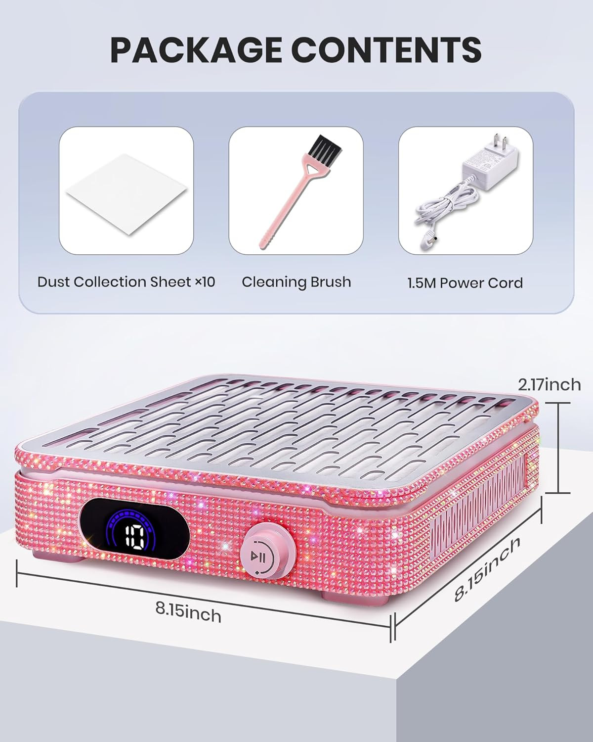 Nail Dust Collector, Corded Powerful Suction Dust Collector for Nail Tech with 1