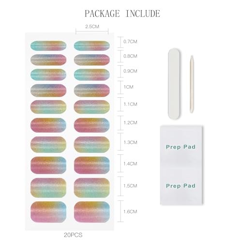 Gel Nail Stickers Cat Eyes Semi Cured Gel Nail Strips Wraps UV/LED Nails Art