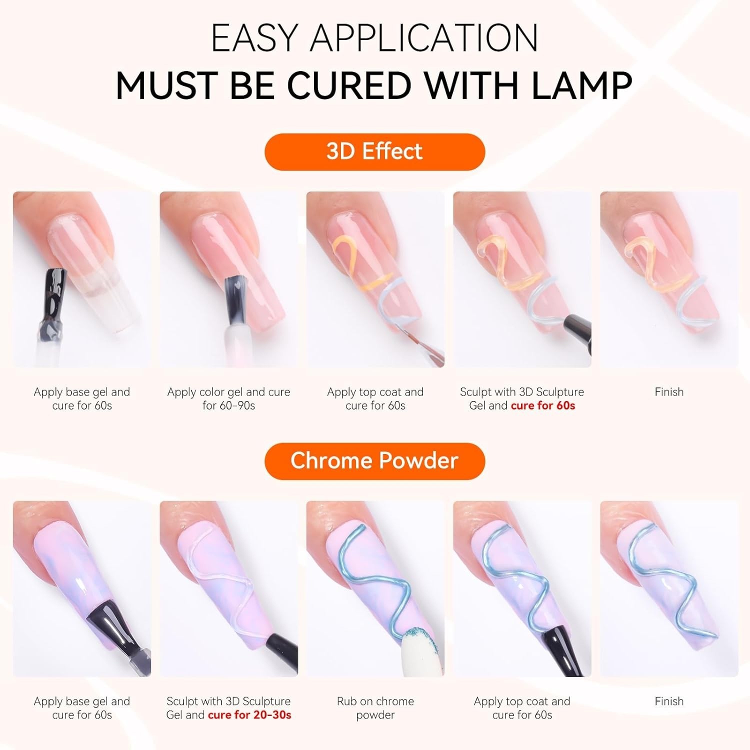 3D Gel Nail Art, Sculpting Gel Glue for Drawing, Molding, Sculpture, Gems and…