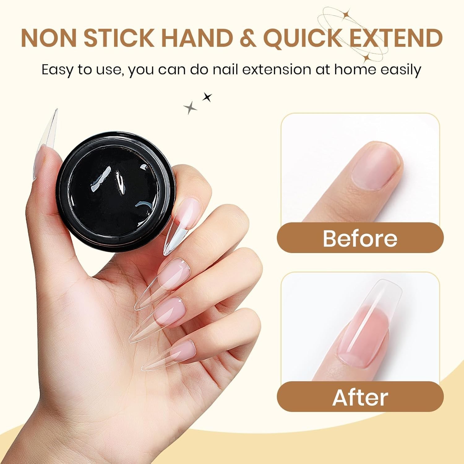 DIY 3D Nail Art Gel – 14g Non-Stick Builder Gel Kit for Salon Results at Home