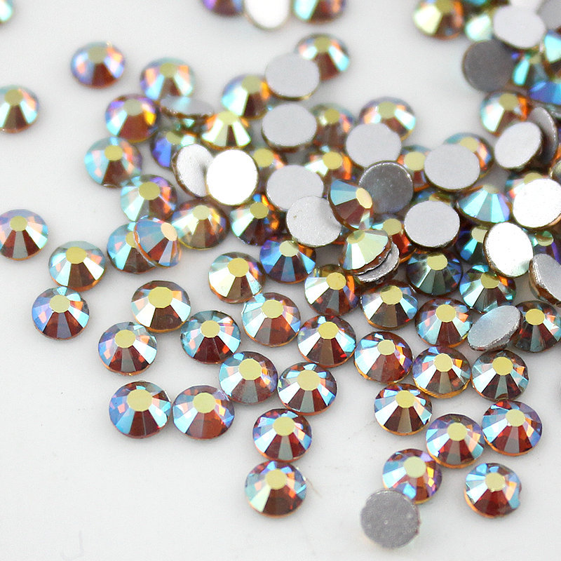 1440pcs Glitter Sunrise AB Nail Art Rhinestones Crystal Gems 3D Nails Decoration