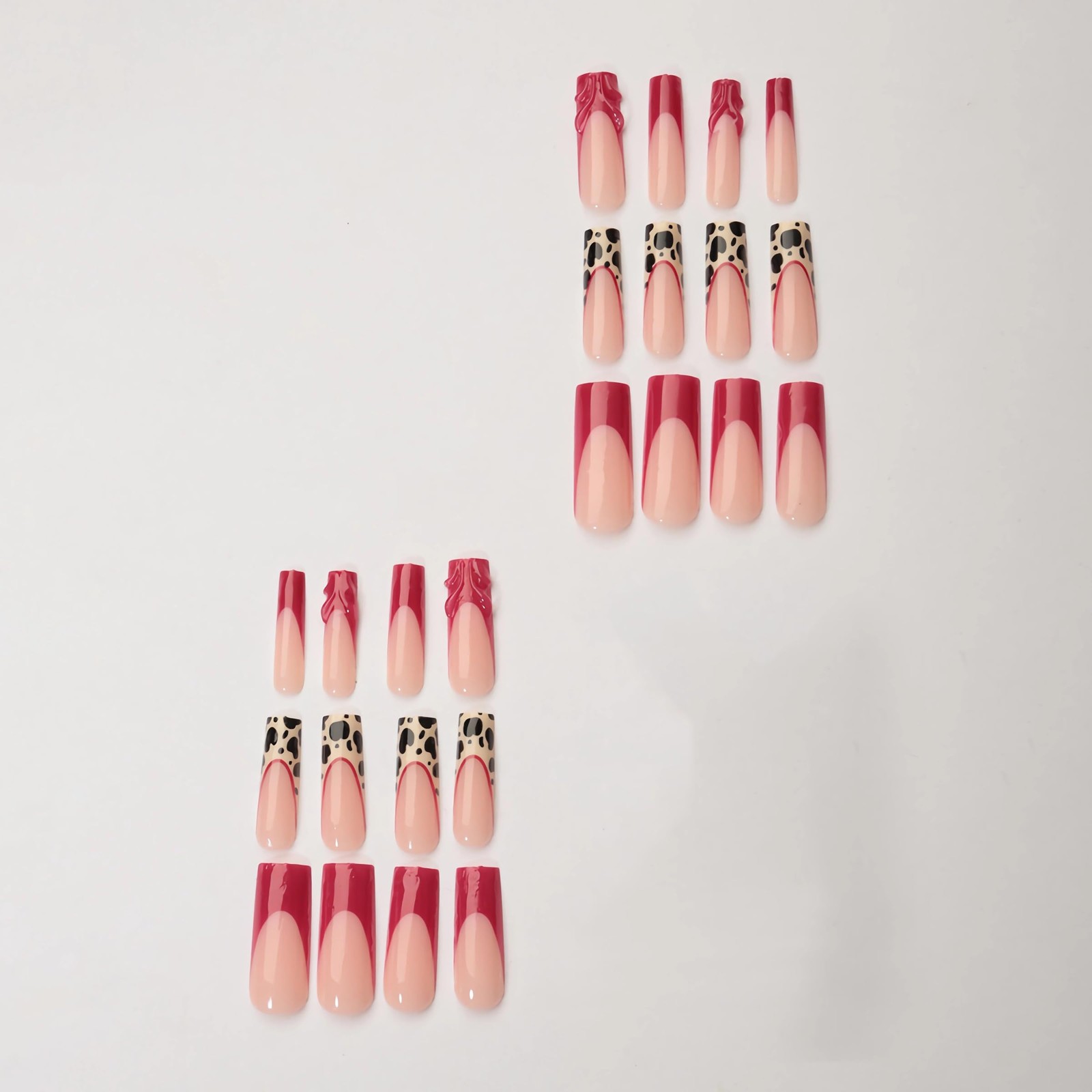 BABALAL Press on Nails – Long Square Glue Nails, Long, FNO03leopard
