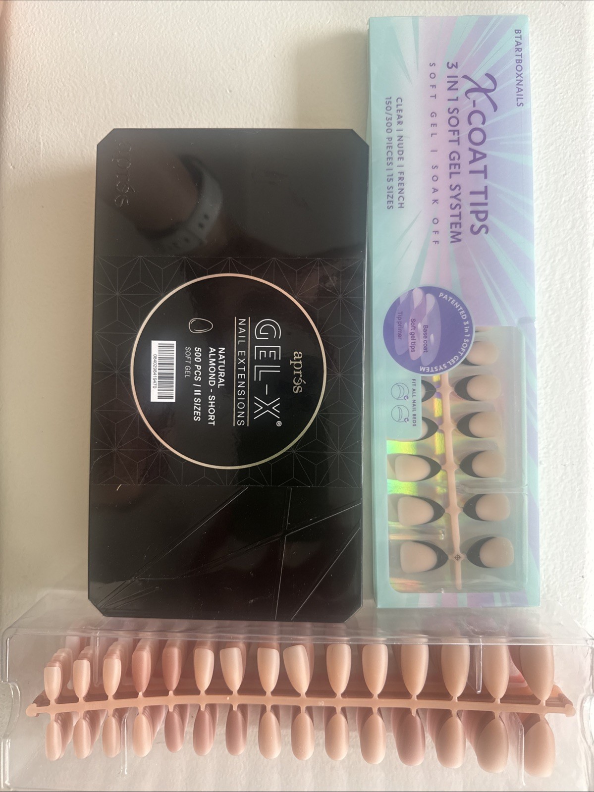 Apres Gel-X Sculpted Square Long Tips Box 14 Sizes 600pcs AND X-Coat tips LOT