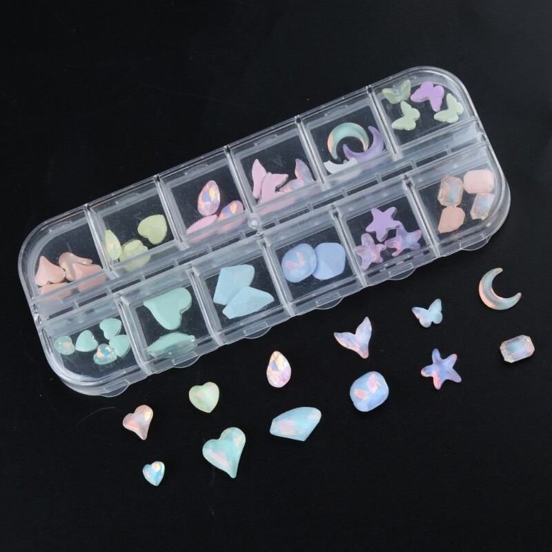 12 Grids Fashion Crystal Art Jewelry Crystal 3D Rhinestones
