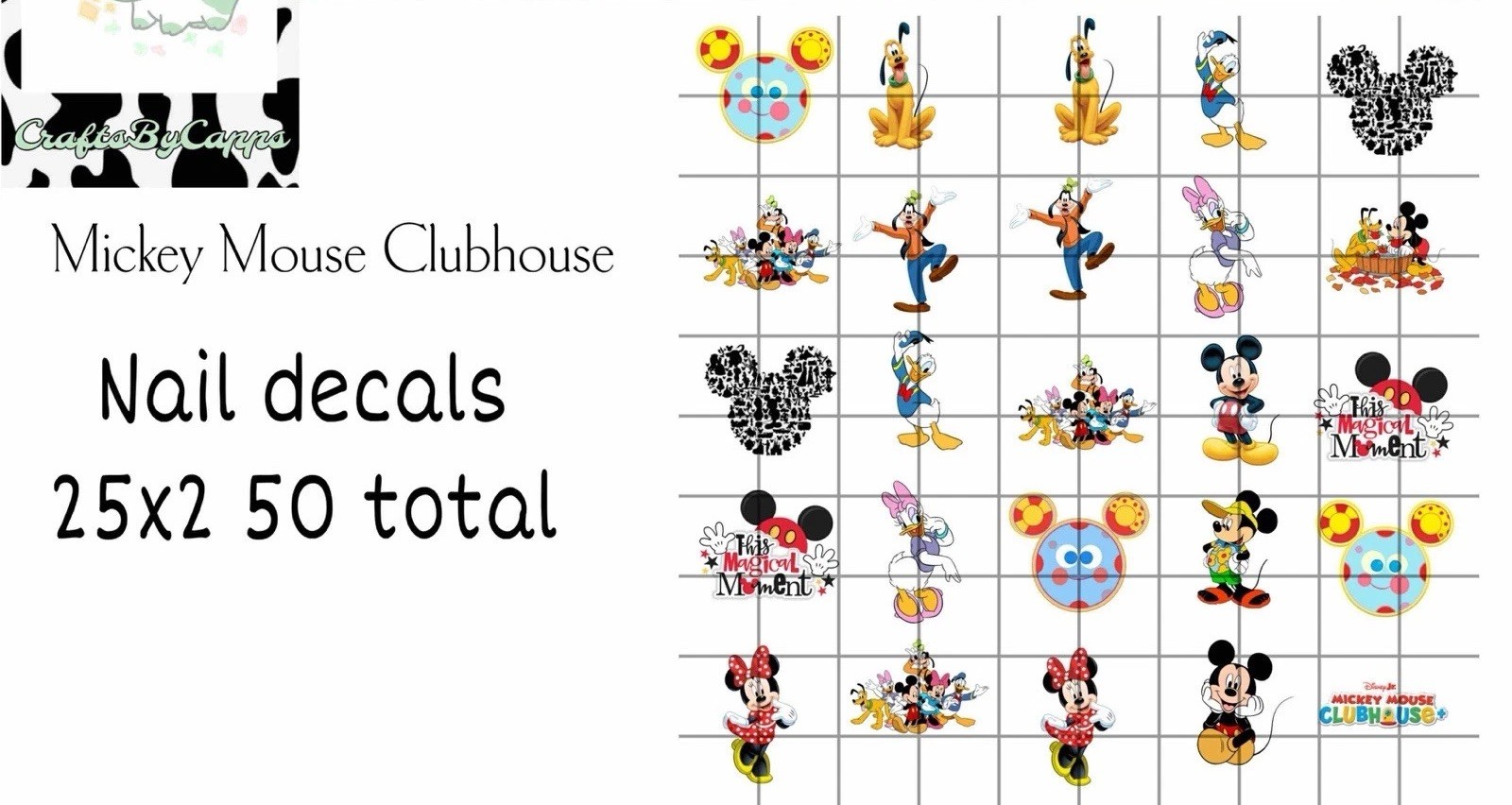 Mickey Mouse Clubhouse Waterslide Nail Decals Set Of 50 Instructions Bonus KC