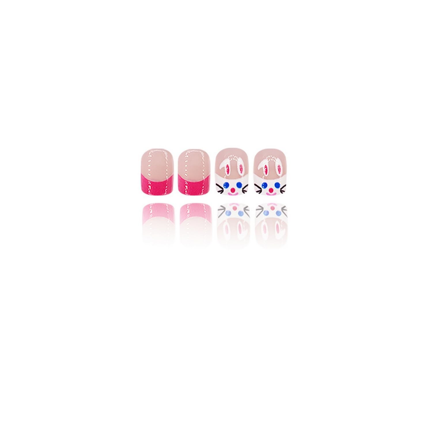 Easter Press on Nails Short Square Fake Nails Pink Nails Press ons Cute Littl…