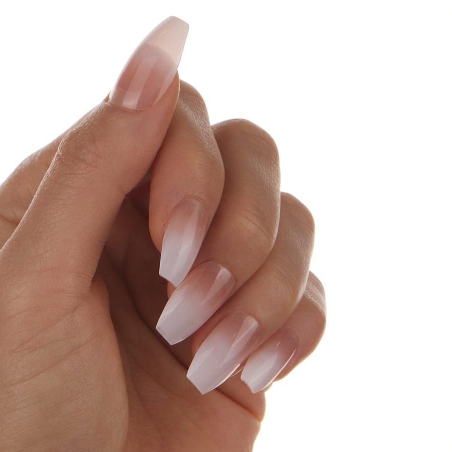 NEW PRESS’D Press On Nails 24 Count medium Frosted Tip/Gloss Coffin.