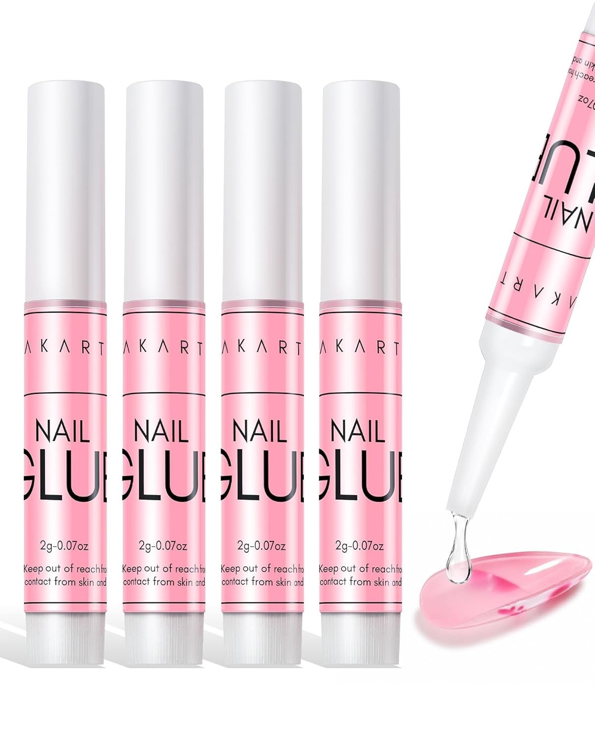 Fast Air Dry Hema-Free Nail Adhesive – Ideal for Beginners & Professionals, 5x2g