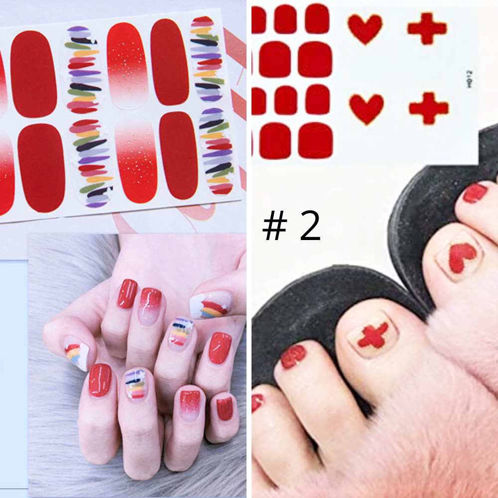 Premium Nail & Toe Nail Polish Strips Wraps Stickers. Pedicure Manicure Match.
