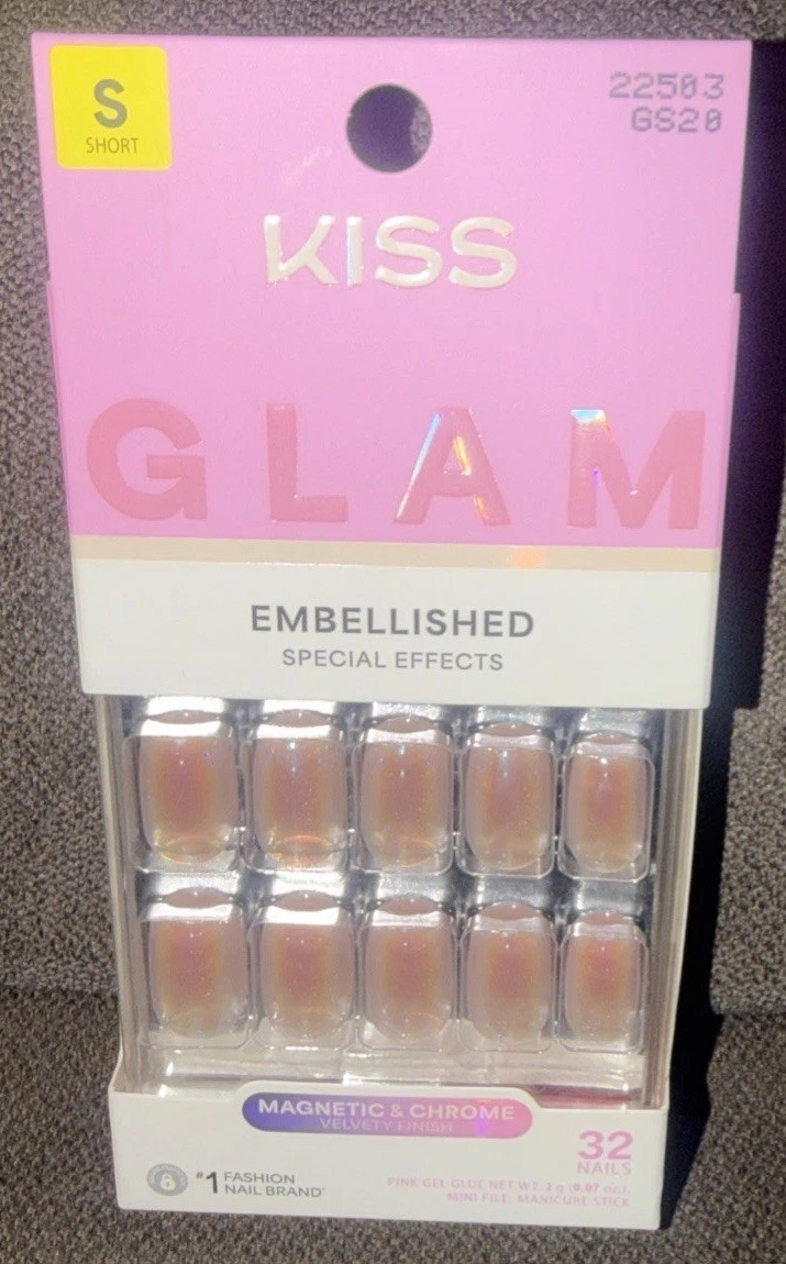 KISS 💅GLAM EMBELLISHED/SHORT SQUOVAL #GS20 – GOLDEN HOUR AFFAIRS Velvety Finish
