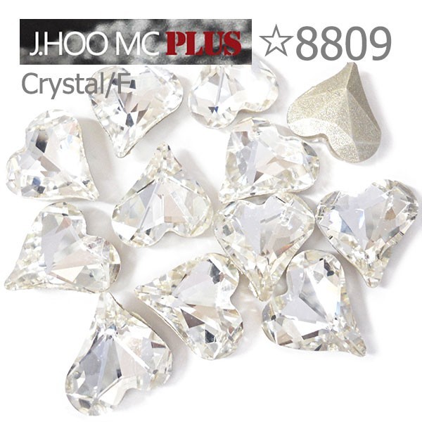 J.HOO Crystal 8809 Heart V-Cut Fancy Rhinestones 10x9mm Nail Art (4pcs)