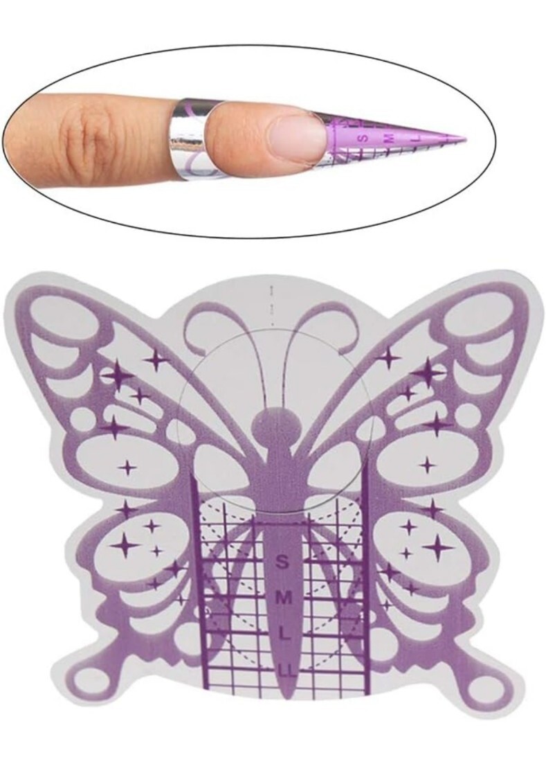 500pcs Pink Adhesive Butterfly Nail Form for UV Gel Tips Extension Nail Art Tool