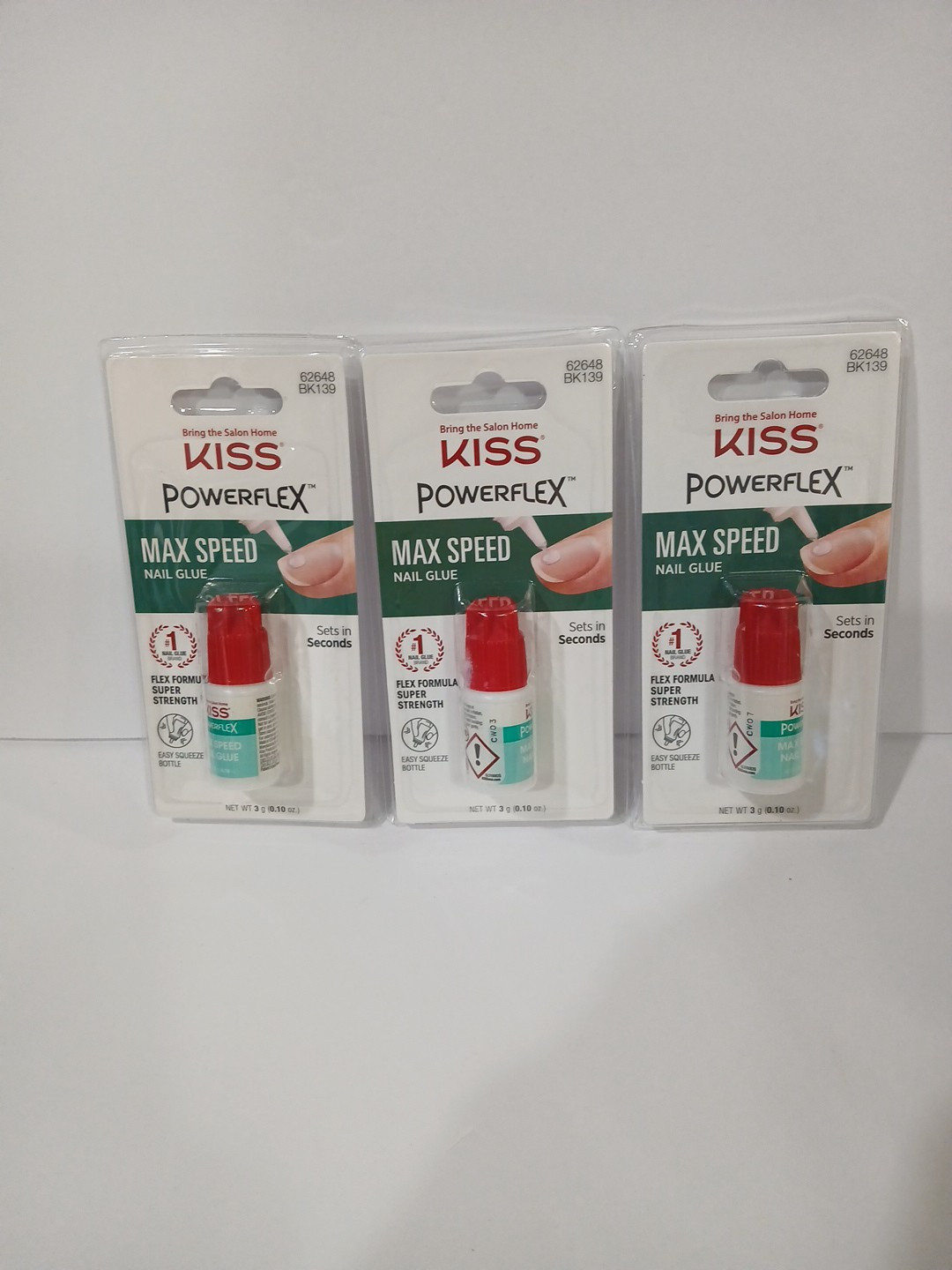 Kiss Powerflex Max Speed Nail Glue 3 Pk 62648 BK139 Super Strength Flex B1