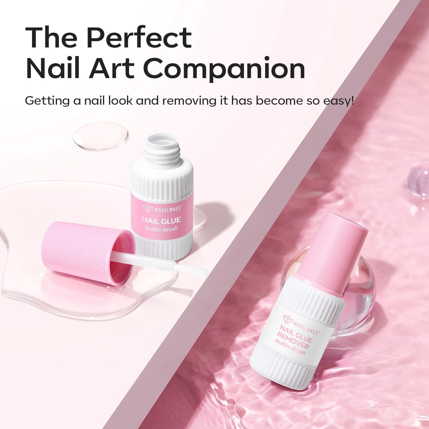 10ml Nail Glue for Press On Nails with 10ml Nail Glue Remover Kit for Nail Ti…
