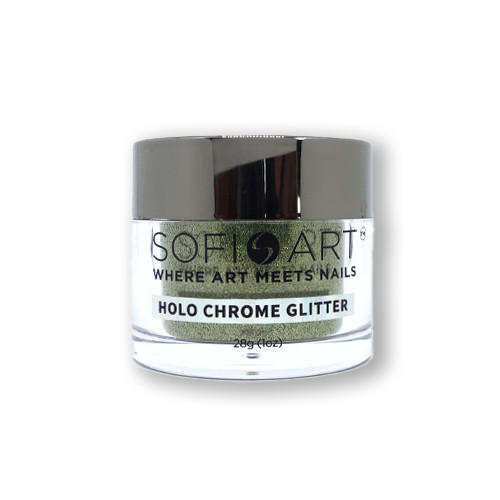 Sofi-Art All-in-One Holographic Chrome Glitter – Brownish Green #GLS010 – 1 oz