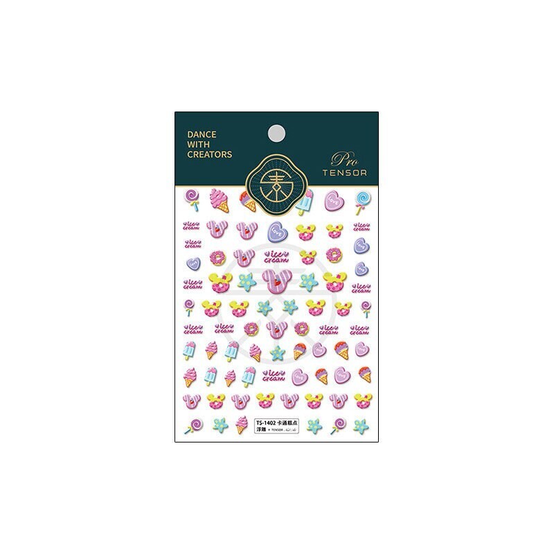 5D Ice Cream Nail Decals, Summer Nail Stickers (44)