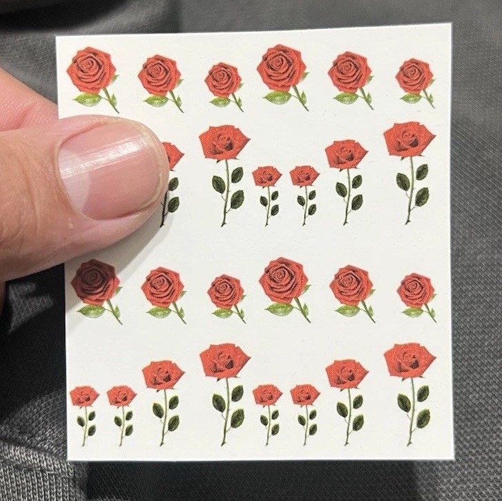 Nail Decals Roses Flowers Love Flag Water Slide Decals