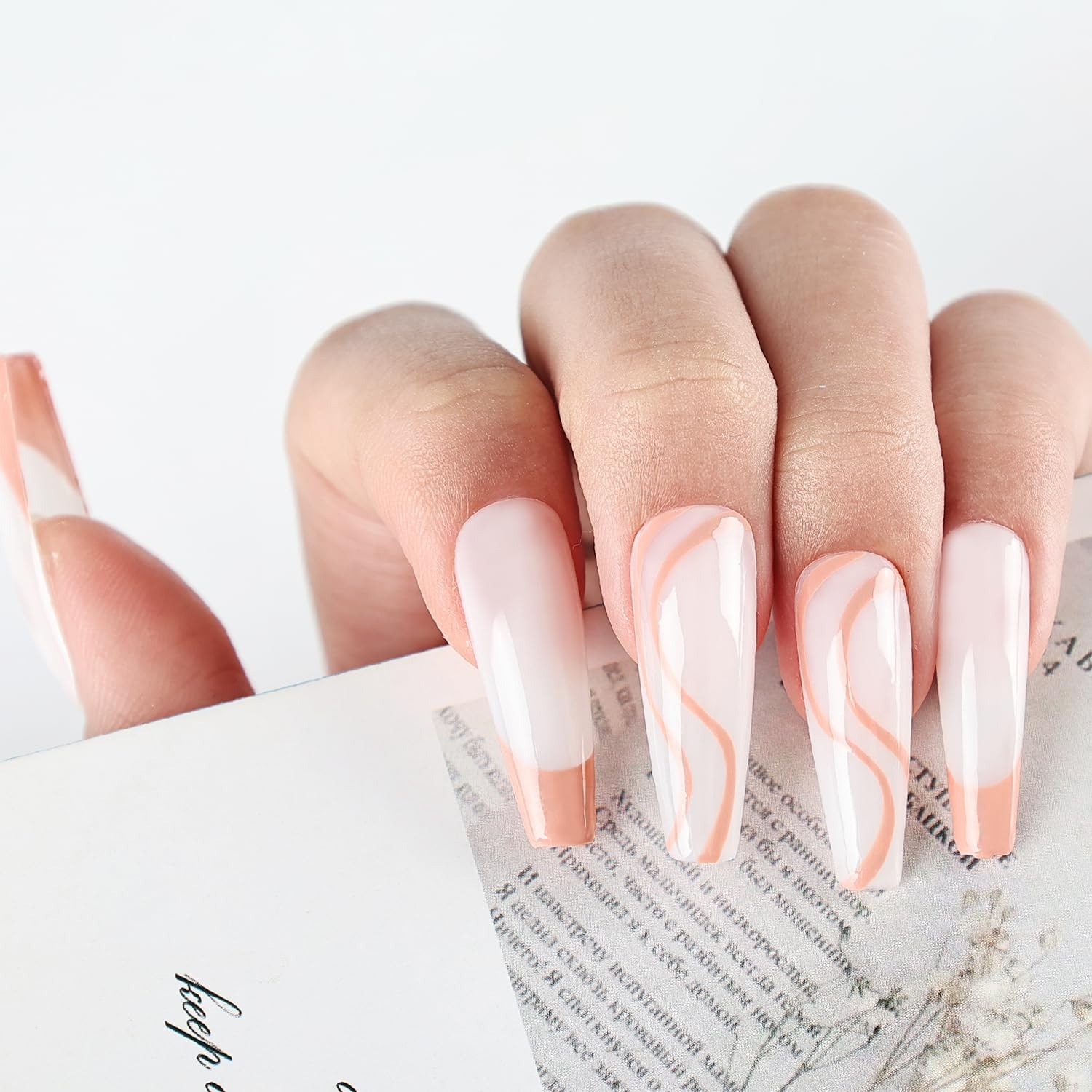 Nude Swirl Nail Art Liner Polish,10ml Color 3D Nail Art Pens Effect Nail Prin…