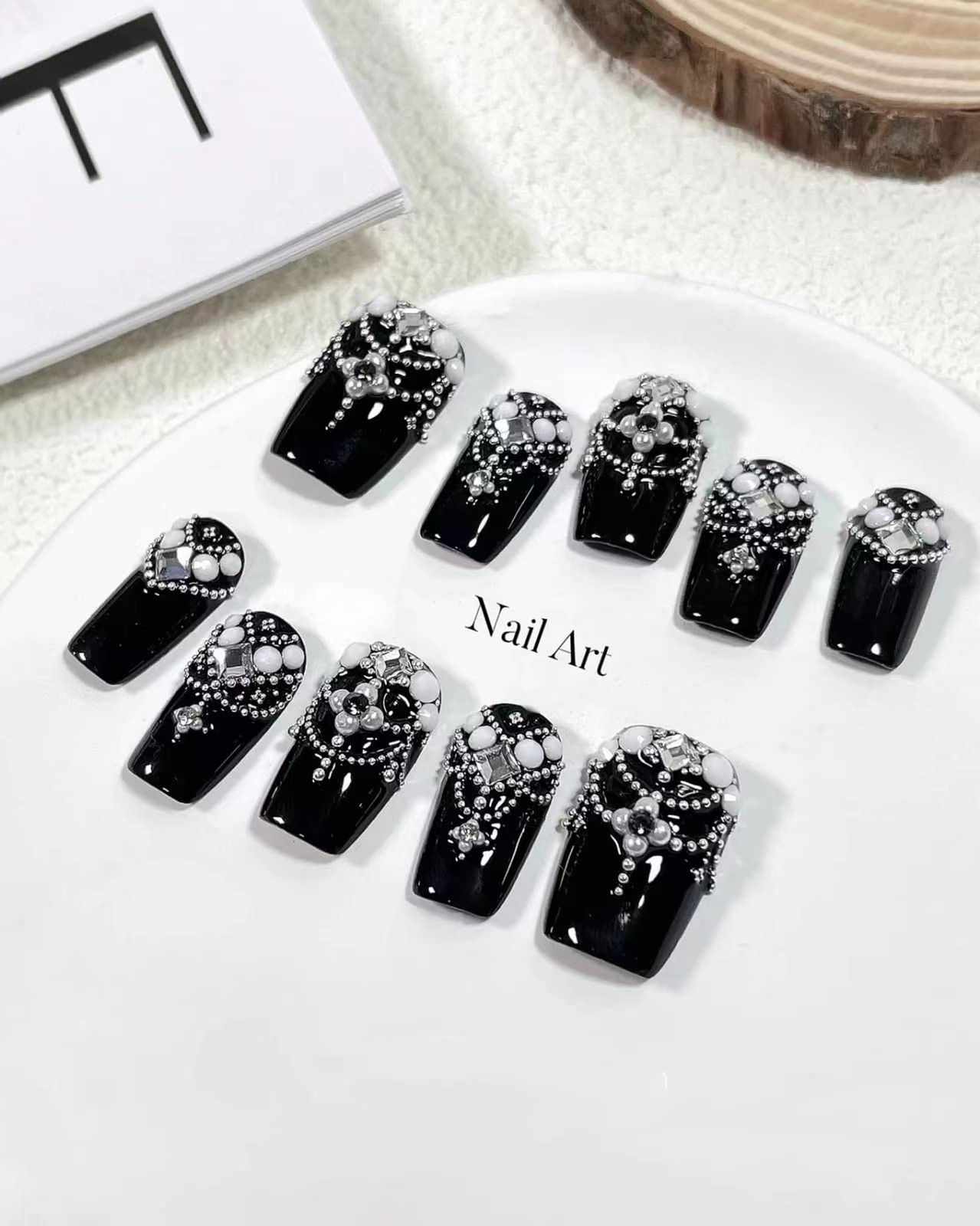 Nail Art Pearls Flatback Charms Mixed Sizes Gold Silver White – 2 Boxes