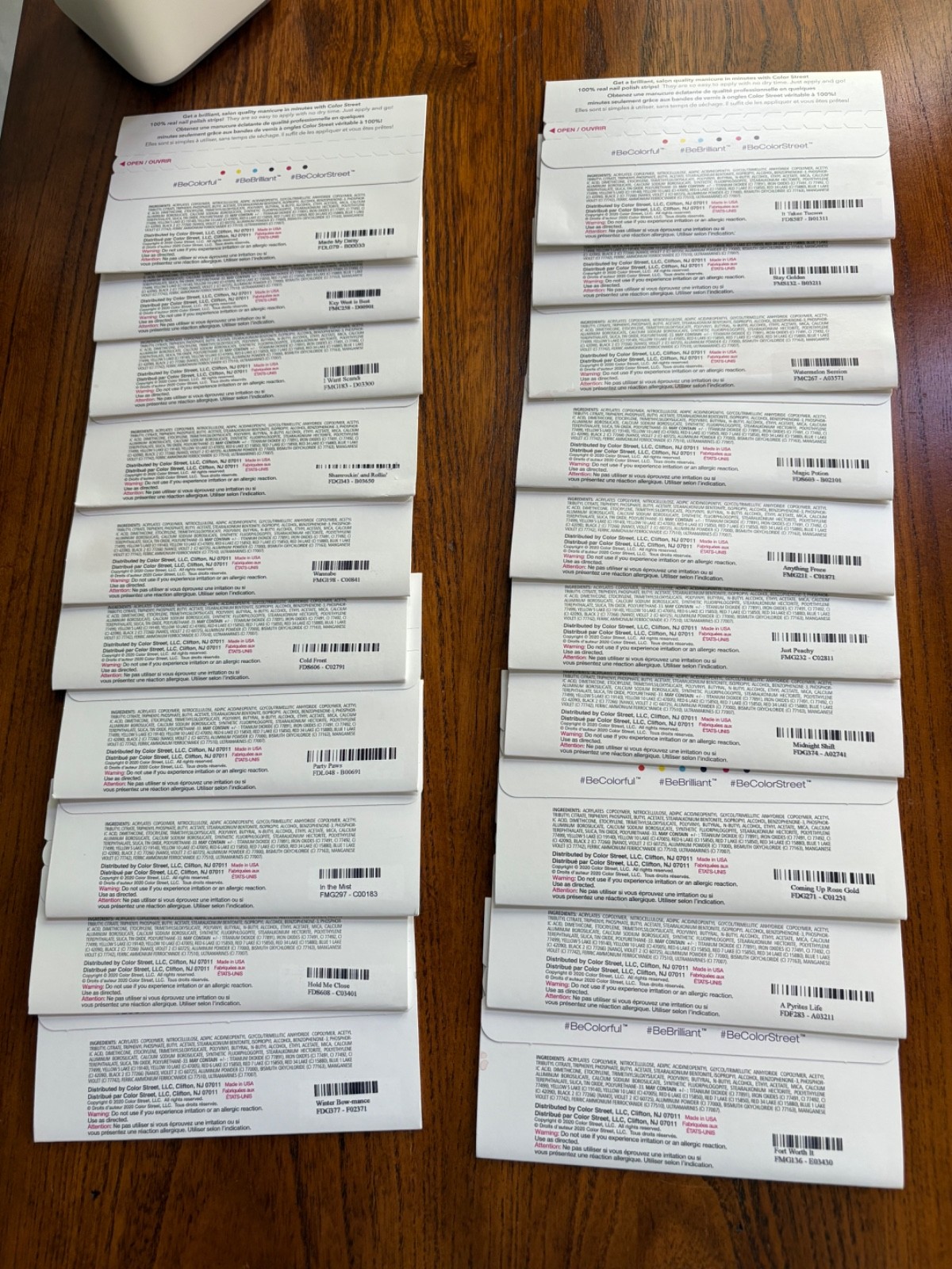Lot of 20 Different Color Street Nail Polish Strips NIP Made in USA *READ*