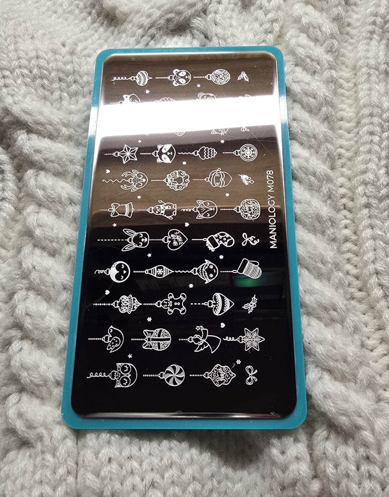 Maniology M078 Christmas Animal Ornament Winter Holiday Nail Stamp Plate RETIRED