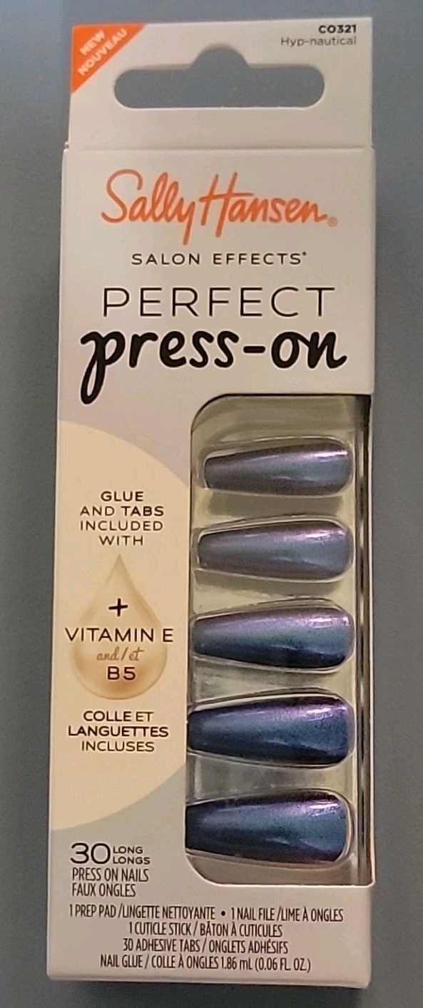 Sally Hansen Salon Effects Perfect Manicure 30 Coffin Nails Dark Shiny BlueCO321