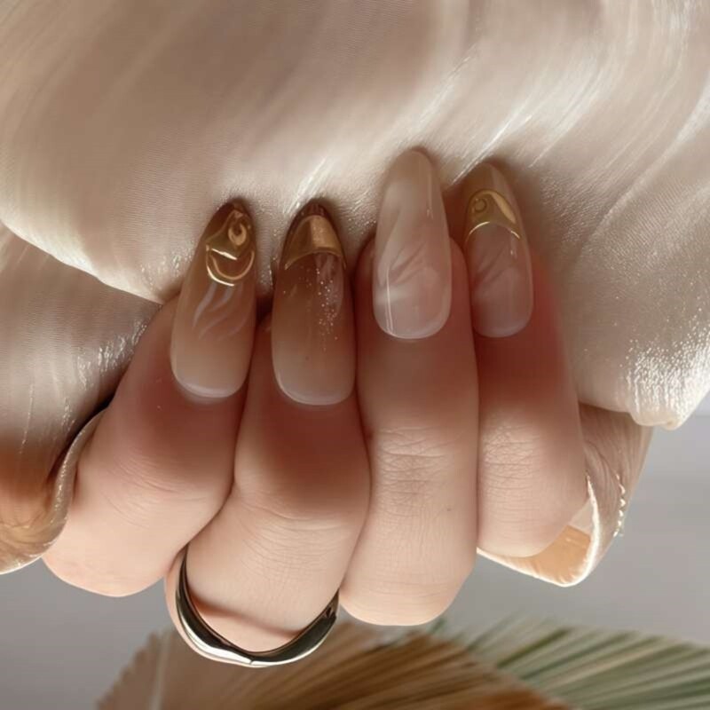 24 Pieces Short Square False Nail Acrylic Press on Nail For Stylish Women