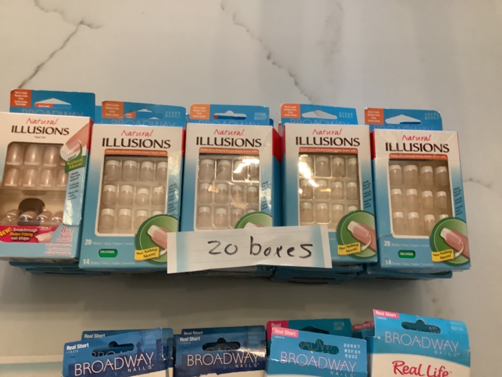 BROADWAY NAILS. lot of 63 boxes