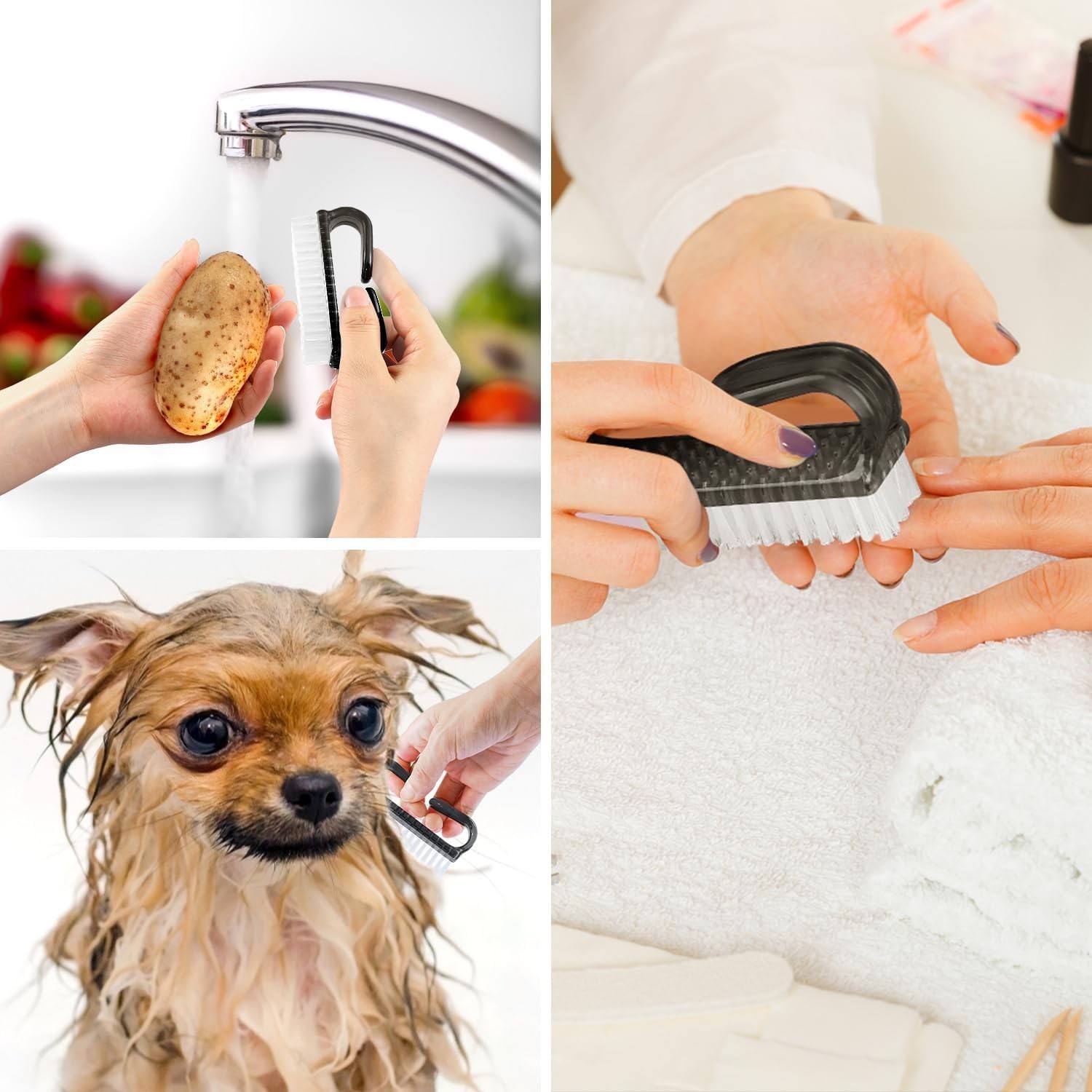 Ergonomic Nail Cleaning Brushes – 4-Pack for Gentle and Effective Care