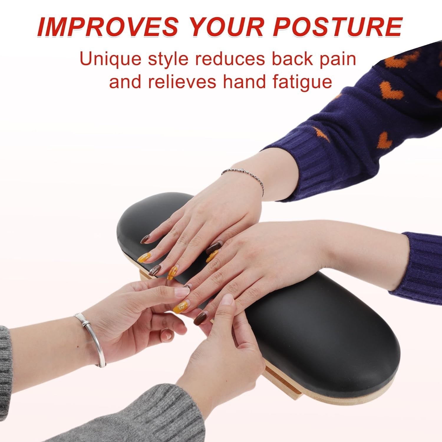 Angled One Arm Rest for Nail Tech Folding Legs Compact Spa Manicure Stand