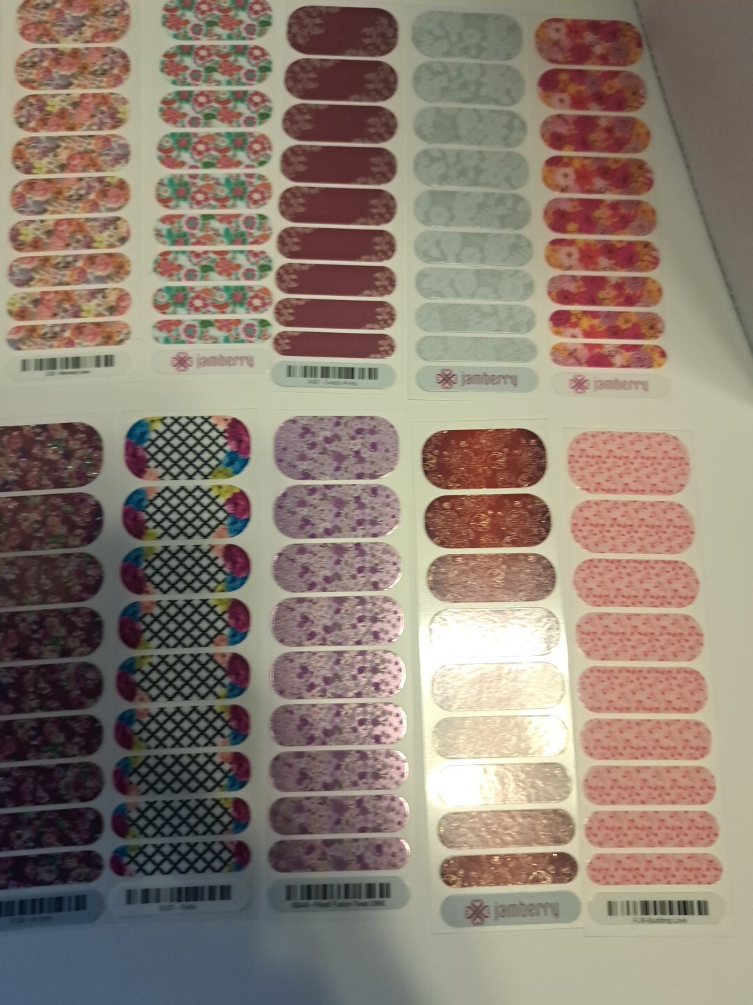 Jamberry Nail Wraps Lot of 20 Half Sheets Florals
