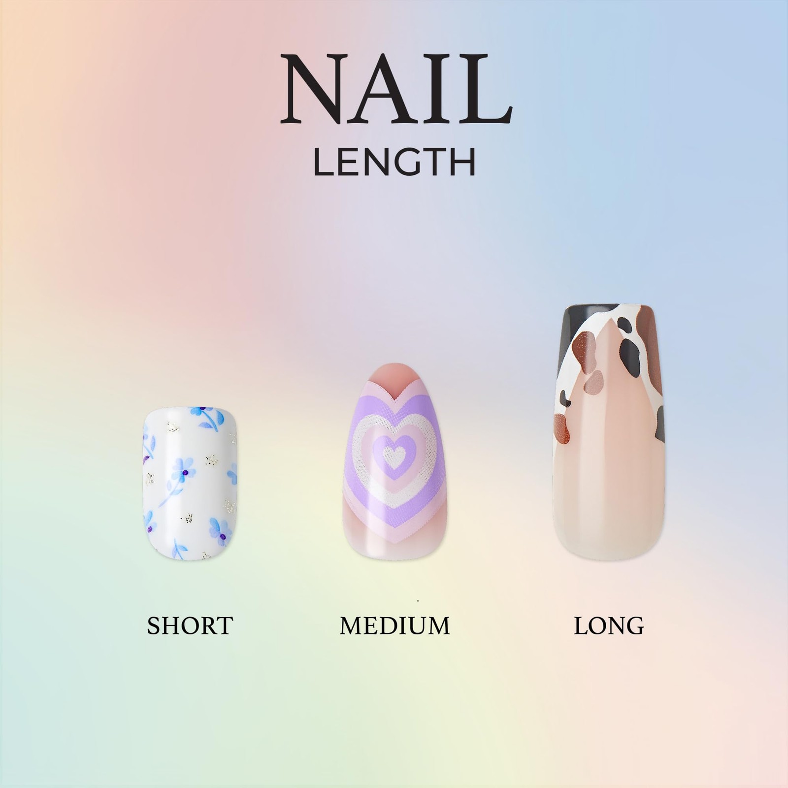 KISS Voguish Fantasy, Press On Nails, Nail glue included, Long Size, KVF04