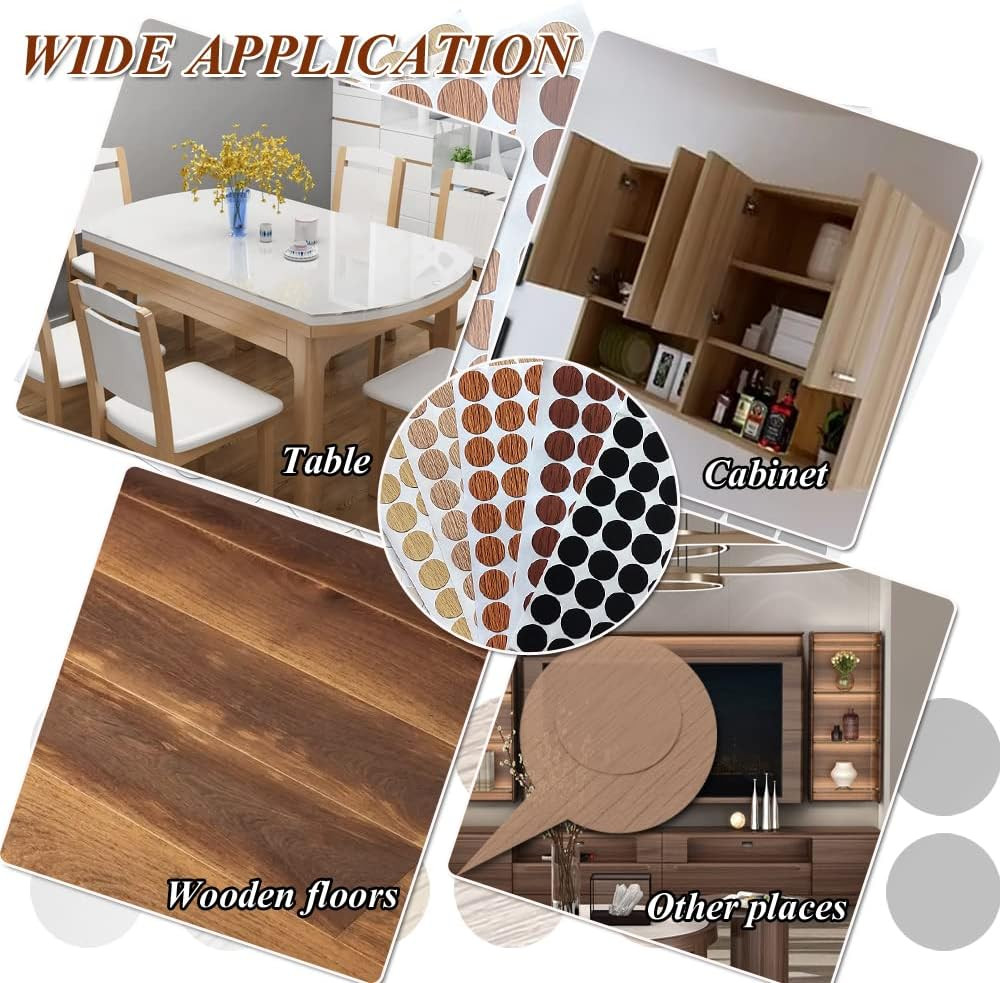 21Mm PVC Screw Hole Cover Cap 378Pcs Wood Grain Furniture Stickers | 21Mm Self-A
