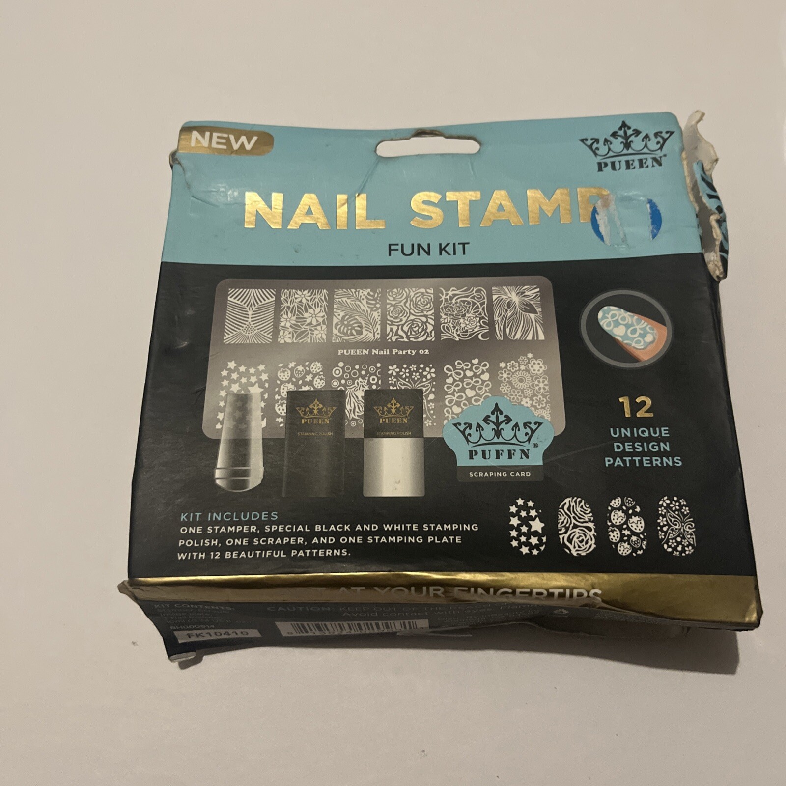 Pueen Nail Stamp Fun Kit 12 Unique Design Patterns Art at Your Fingertips *NEW*