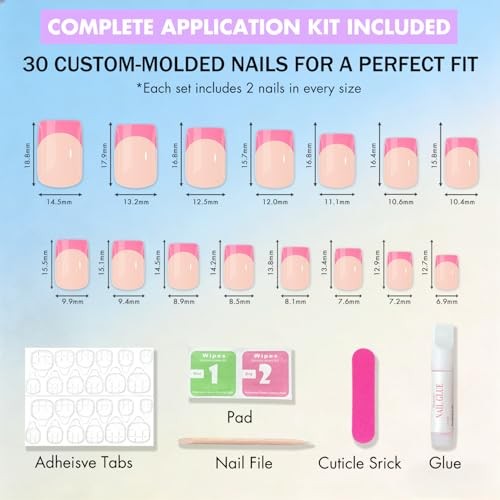 Baby Blue French Tip Press On Nails – Square – Square