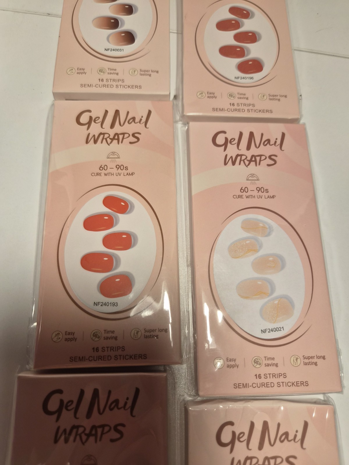 6 Sets Semi-Cured Gel Nail Wraps