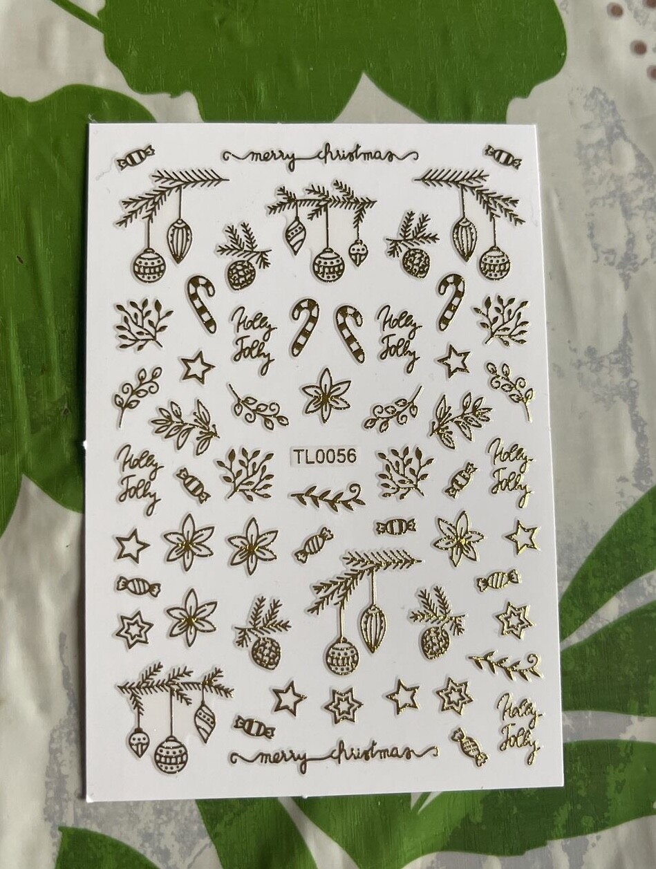 Christmas Nail Stickers TL0056 Gold