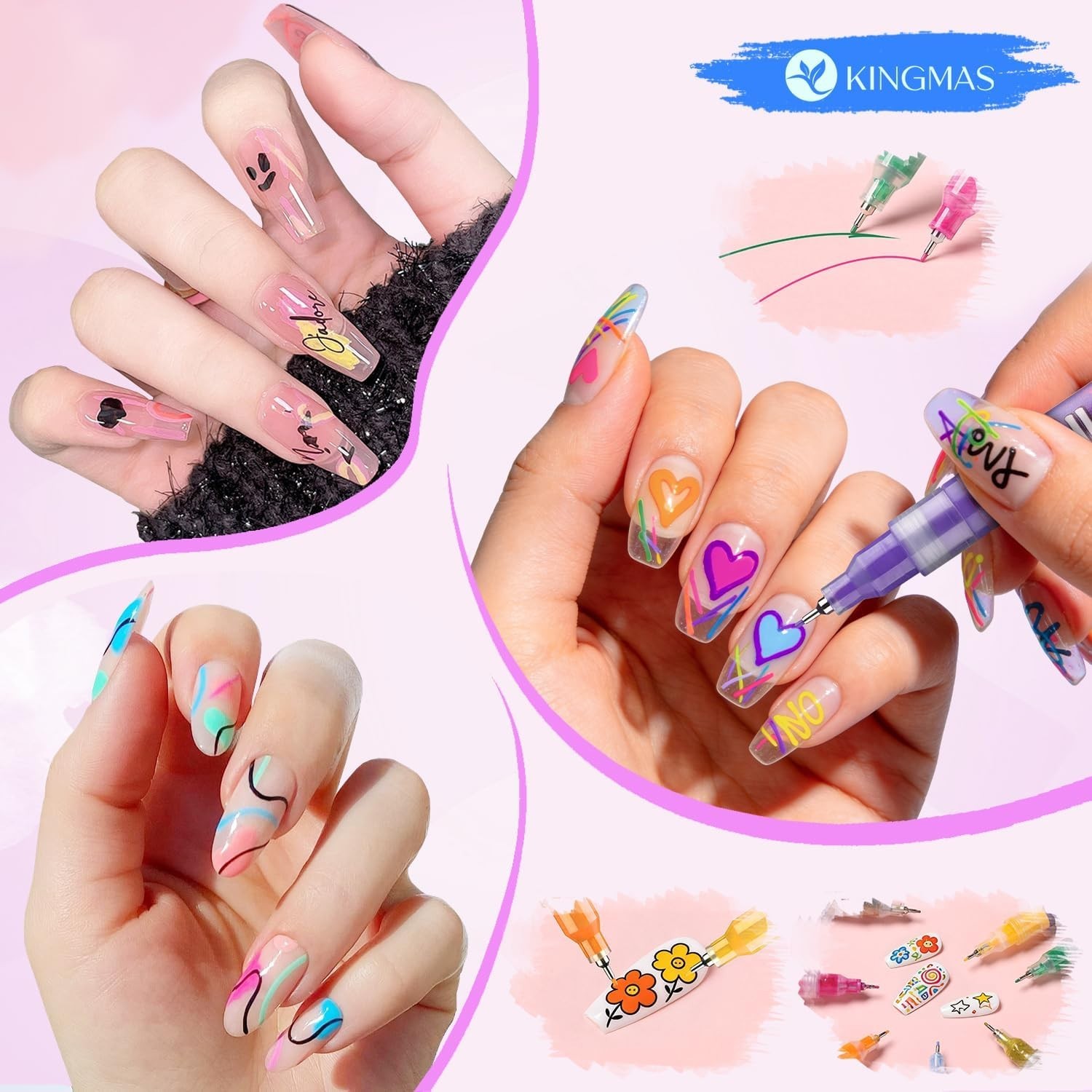 12 Color Nail Art Pens, 0.5mm Nail Polish Marker Set, Drawing Painting Point …