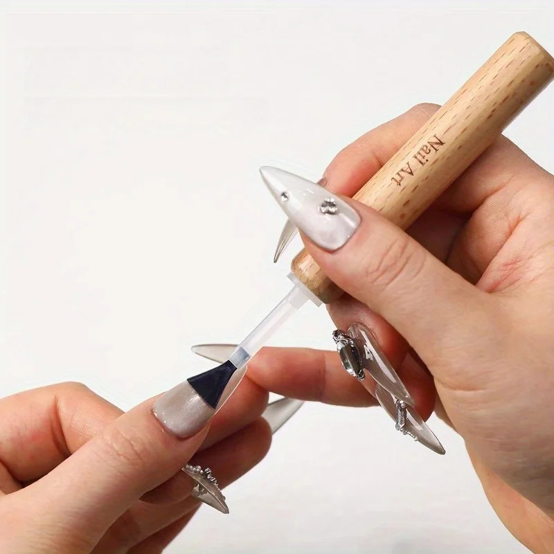 Professional Nail Art Brush Set with Detachable Wooden Grip-Multi-Functional Nai