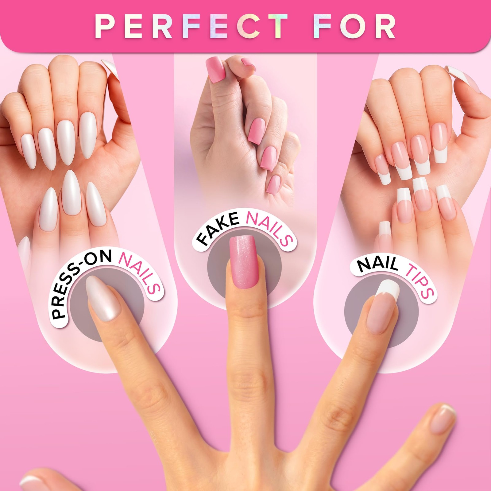 Super Strong Nail Glue for Press On Nails, 0.27 Fl Oz (Pack of 1), Clear