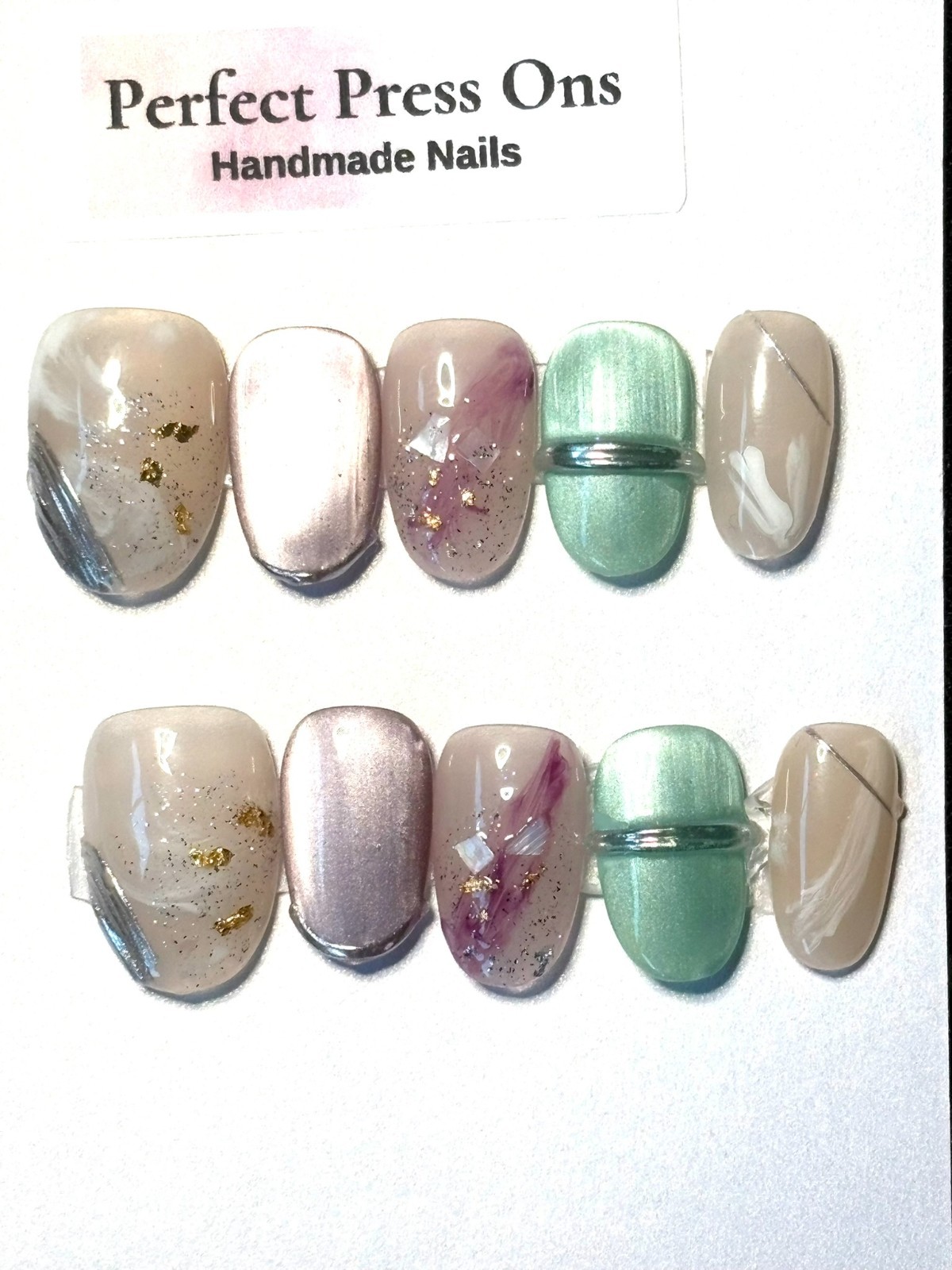 Pastel Quartz Fusion: Soft Mint Green Band, Shimmering Lavender, Metallic Silver