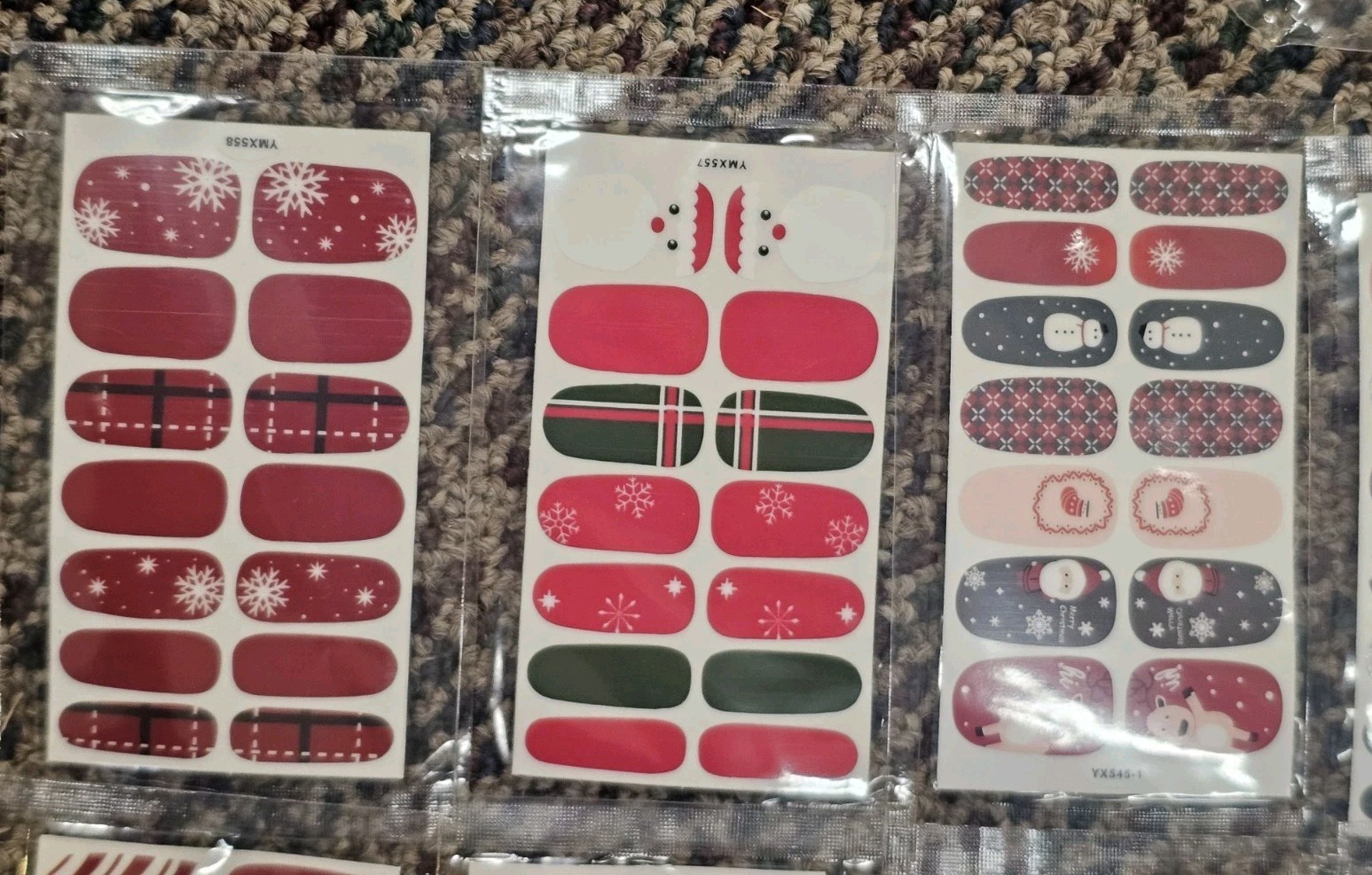 2 Packs Of 12 Sheets Christmas Full Wraps Self-Adhesive Nail Polish W/ File