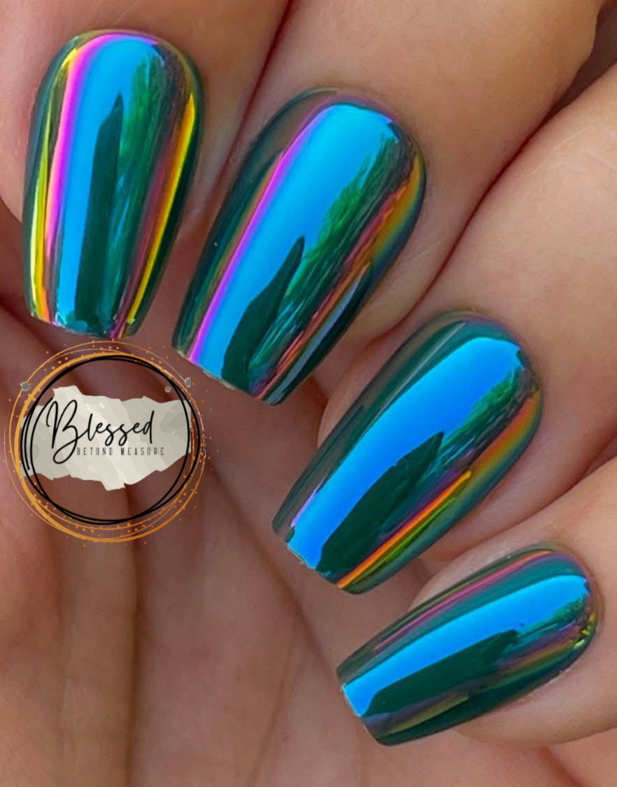 Red ASpen Press On Nails-Elevating Girls Everywhere, Elolo Coffin -Blue -Medium