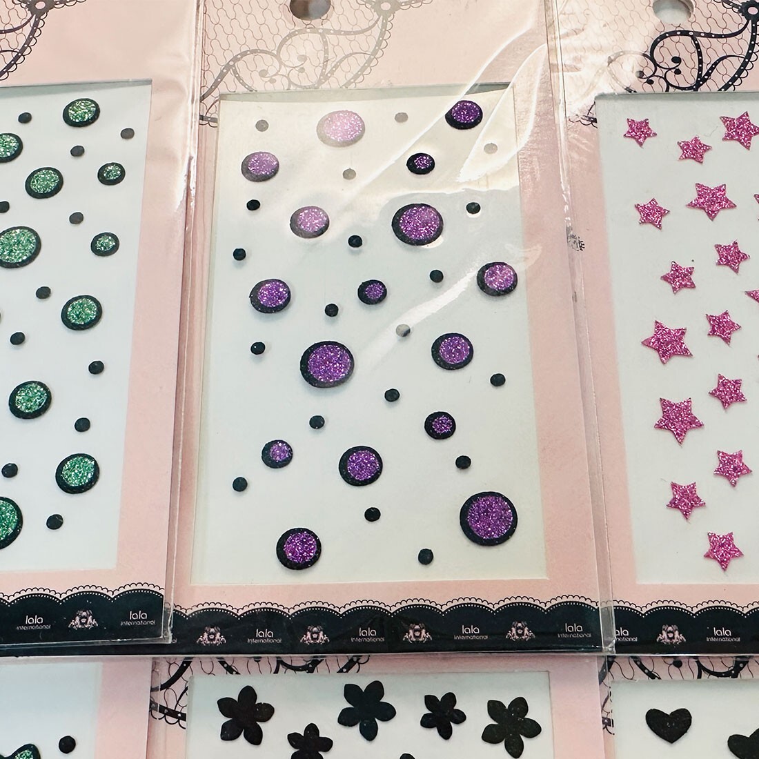3D Embossed Nail Stickers 7pc Korean DIY Raised Point Decals Made in Korea